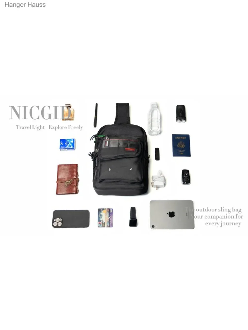 NICGID Sling Bag Crossbody Chest Backpack Travel Purse Nylon